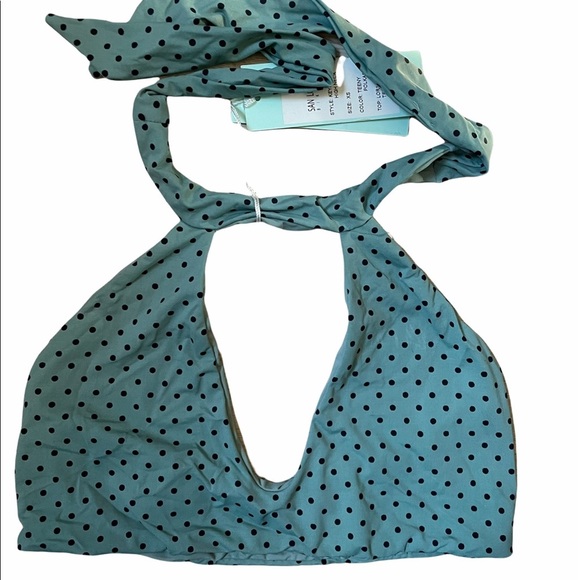 NWT San Lorenzo Bikini Teeny PolkaDot Keyhole High Neck Top Size S - Picture 6 of 7